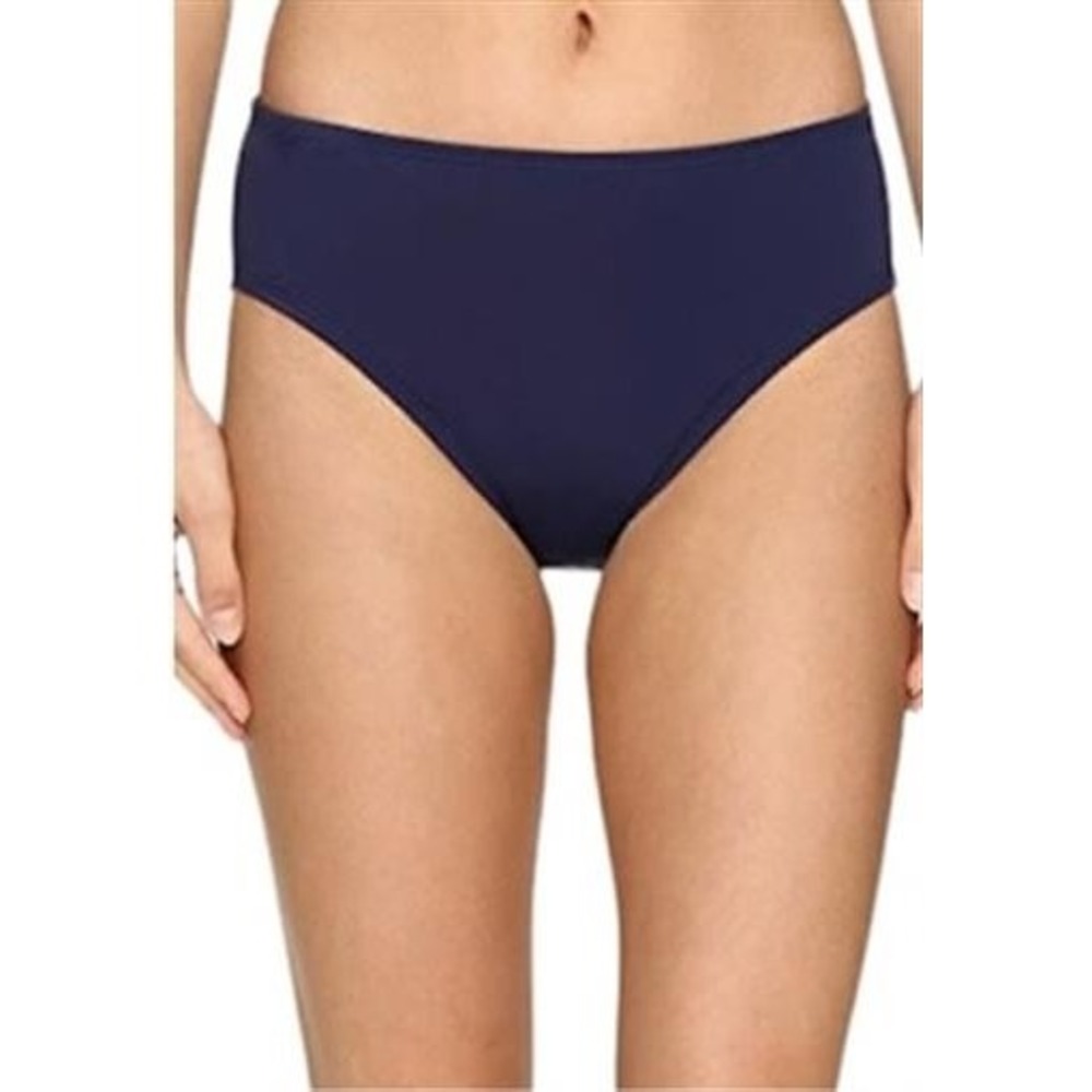 NWT Nautica Signature Navy XS Solid Mid-Rise Full Bikini Swim Bottom #99766